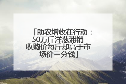 助农增收在行动：50万斤洋葱滞销 收购价每斤却高于市场价三分钱